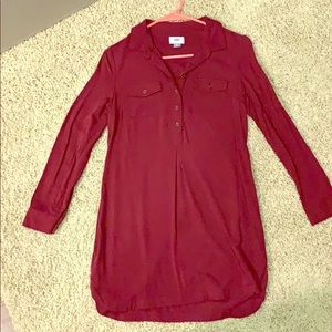 Maroon long sleeve dress